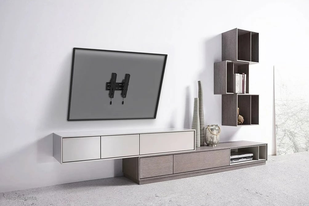 Mbajtës muri për TV Neomounts WL35S-850BL12, 24-65 inç, çelik, i zi, rregullim pjerrësie