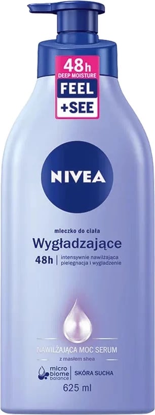 Qumësht trupi për femra Nivea Smoothing Body Milk me pompë 625ml Qumësht trupi për femra Nivea Smoothing Body Milk me pompë 625ml