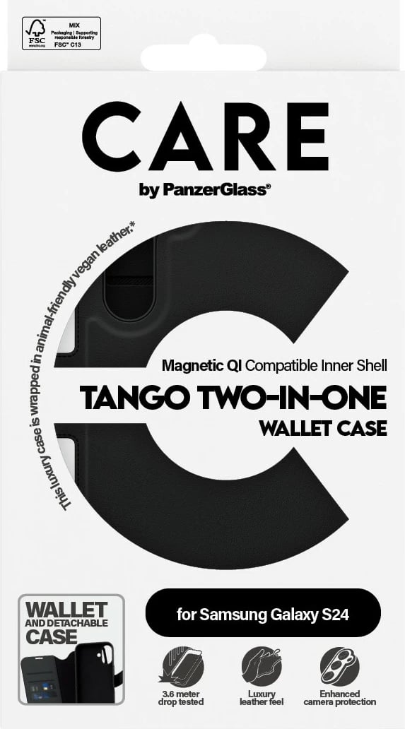 Mbështjellës PanzerGlass CARE Feature Case 2-in-1 MagSafe për Samsung S24, i zi