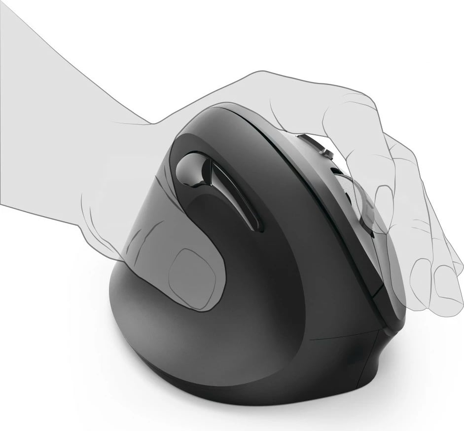 Maus ergonomik Hama EMW-500, pa kabllo, për mëngjarashë, i zi