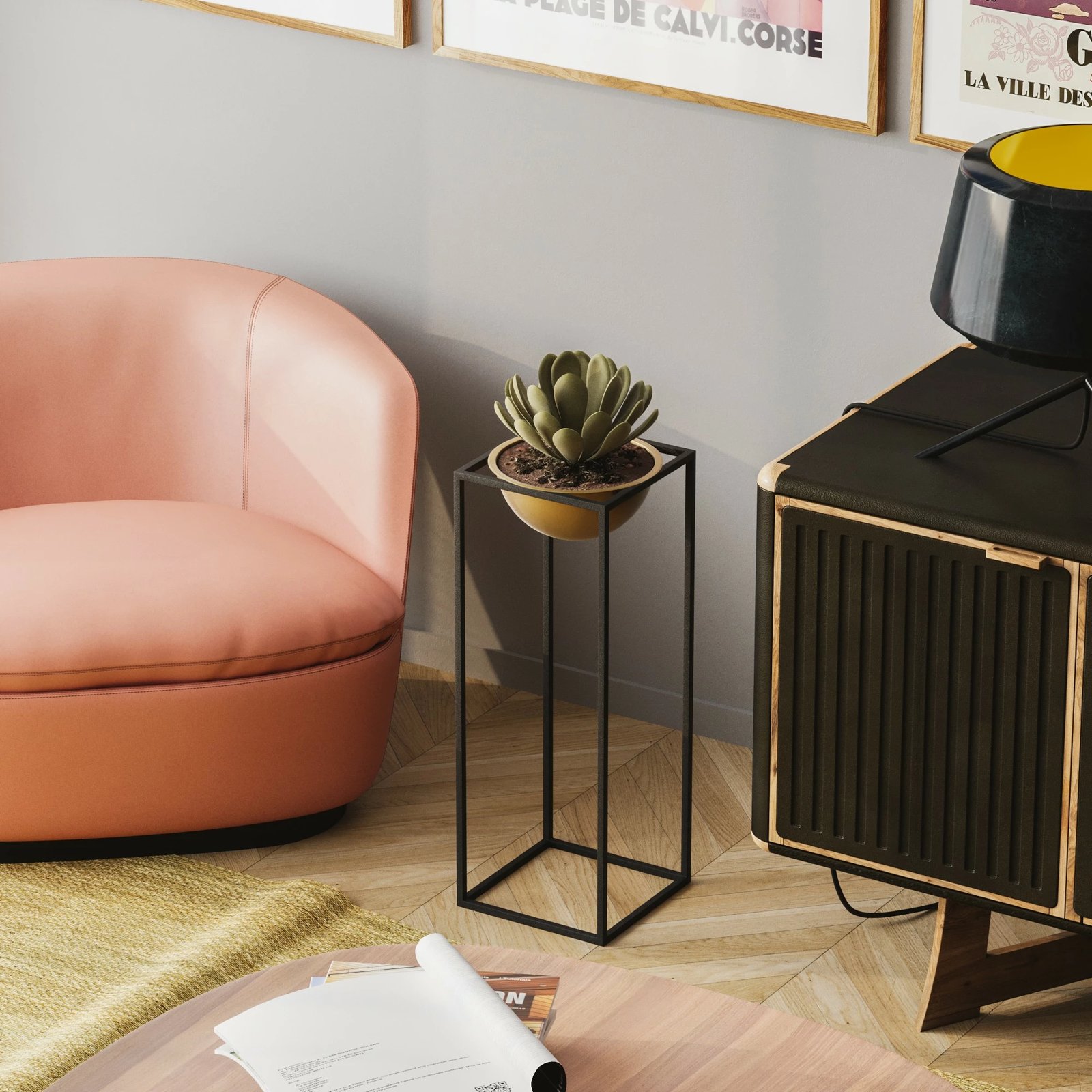 Vazo dekorative, e zezë dhe ari, Evila Originals, GED-021-A