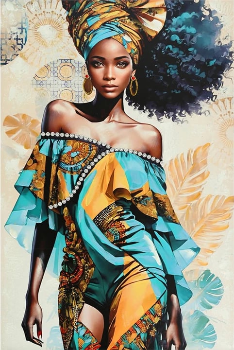 Pikturë kanavacë Georgina I, shumëngjyrëshe, 80x3x120cm