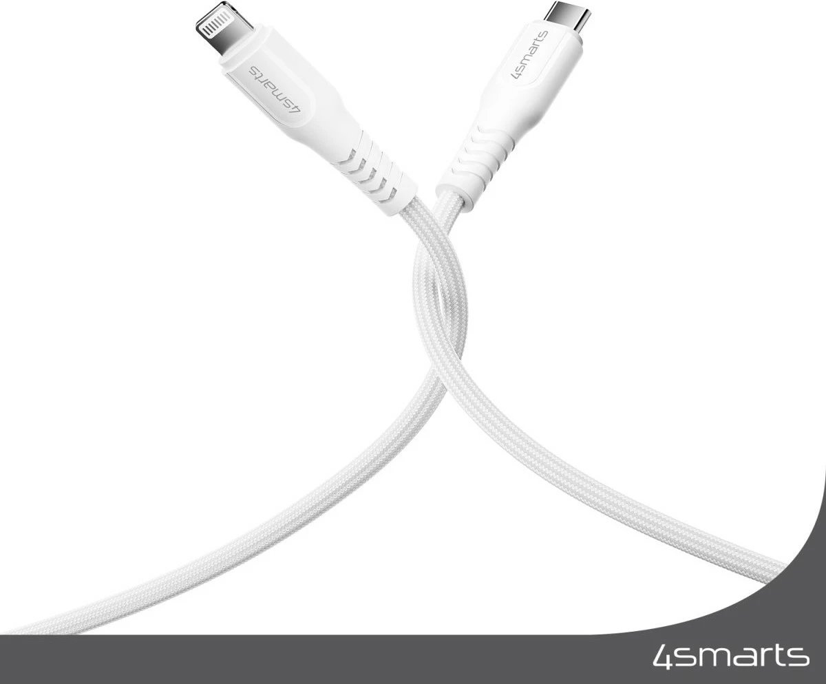 Kabllo USB-C në Lightning 4smarts 465592, 1.5 m, Silver, White