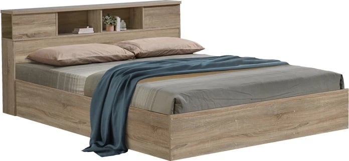 Krevat dopio, ngjyrë lisi të çelët, 140x200cm