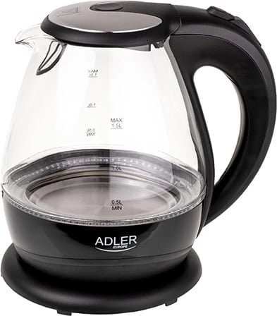 Çajnik elektrik xhami, Adler AD 1224, 1.5 L, 2200W, ndriçim LED, i zi