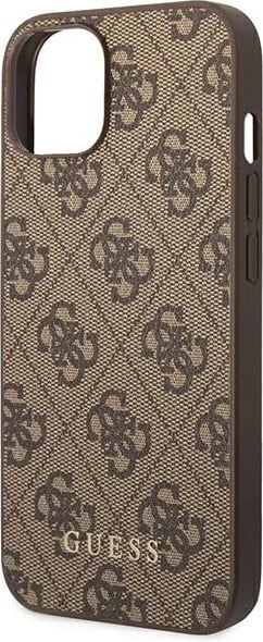 Mbështjellës Guess 4G Saffiano për iPhone 14, 6.1", kafe, hardcase Mbështjellës Guess 4G Saffiano për iPhone 14, 6.1", kafe, hardcase