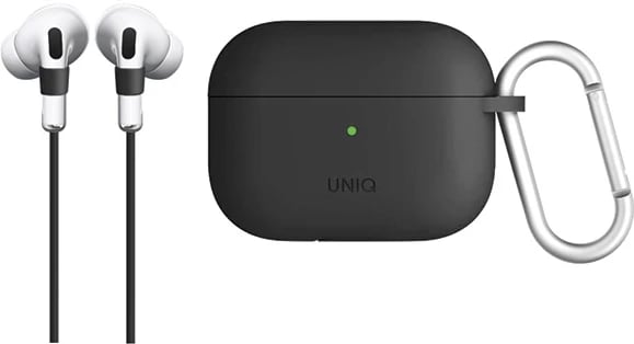 Mbështjellës UNIQ Vencer për AirPods Pro, silikon, me karabiner, Gri