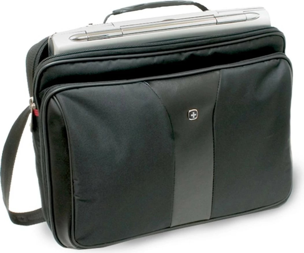 Set biznesi 2 pjesësh Wenger Patriot, trolley 17 inç me çantë notebook 15.4 inç, e zezë