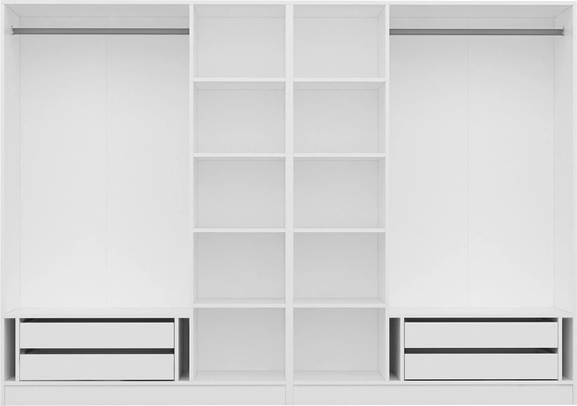 Dollap Hanah Home, Kale - 5034, i bardhë, me shumë rafte, 270x210x52cm