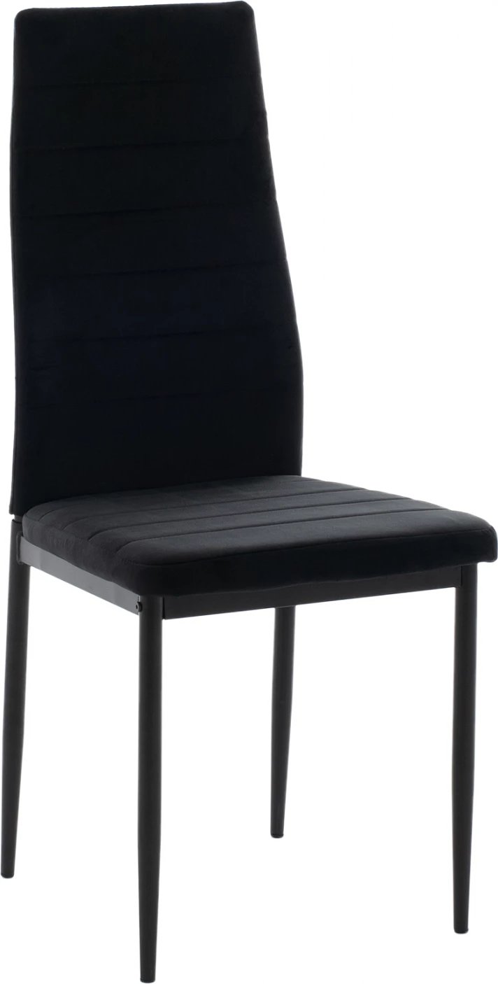 Karrige metalike, FH0037.34, kadife e zezë, me kornizë metalike, set prej 4 copash