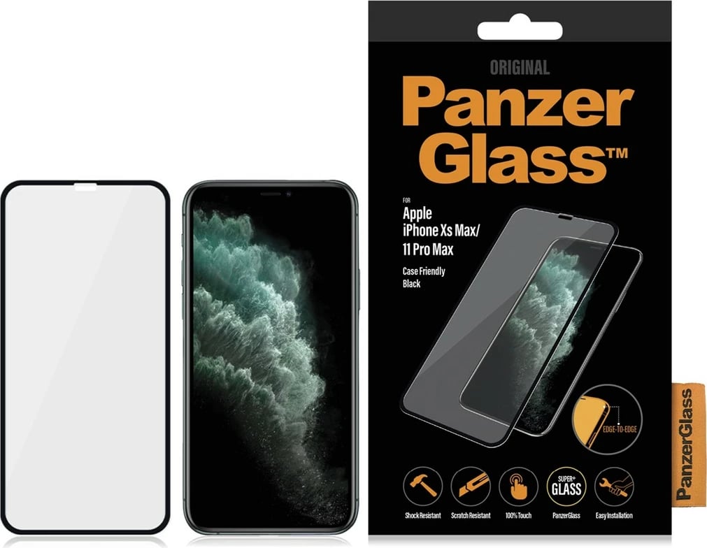 Mbrojtës ekrani PanzerGlass për iPhone 11 Pro Max, E2E, CF, i zi