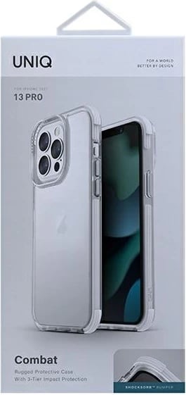 Mbështjellës UNIQ Combat për iPhone 13 Pro / iPhone 13, i bardhë