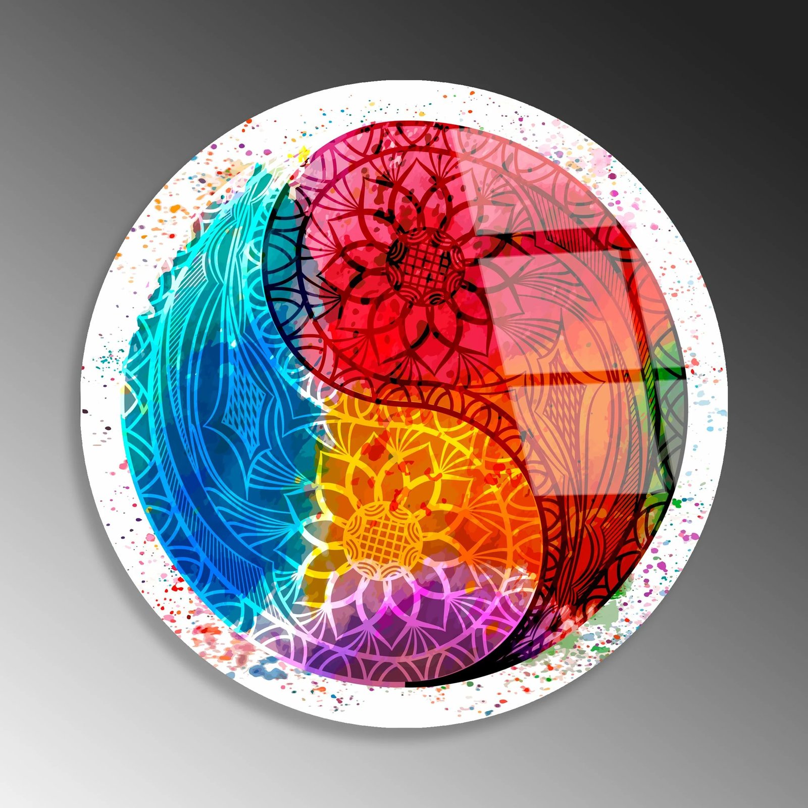 Tavolinë kafeje Skye Decor, model abstrakt mandala, Shb-033-D