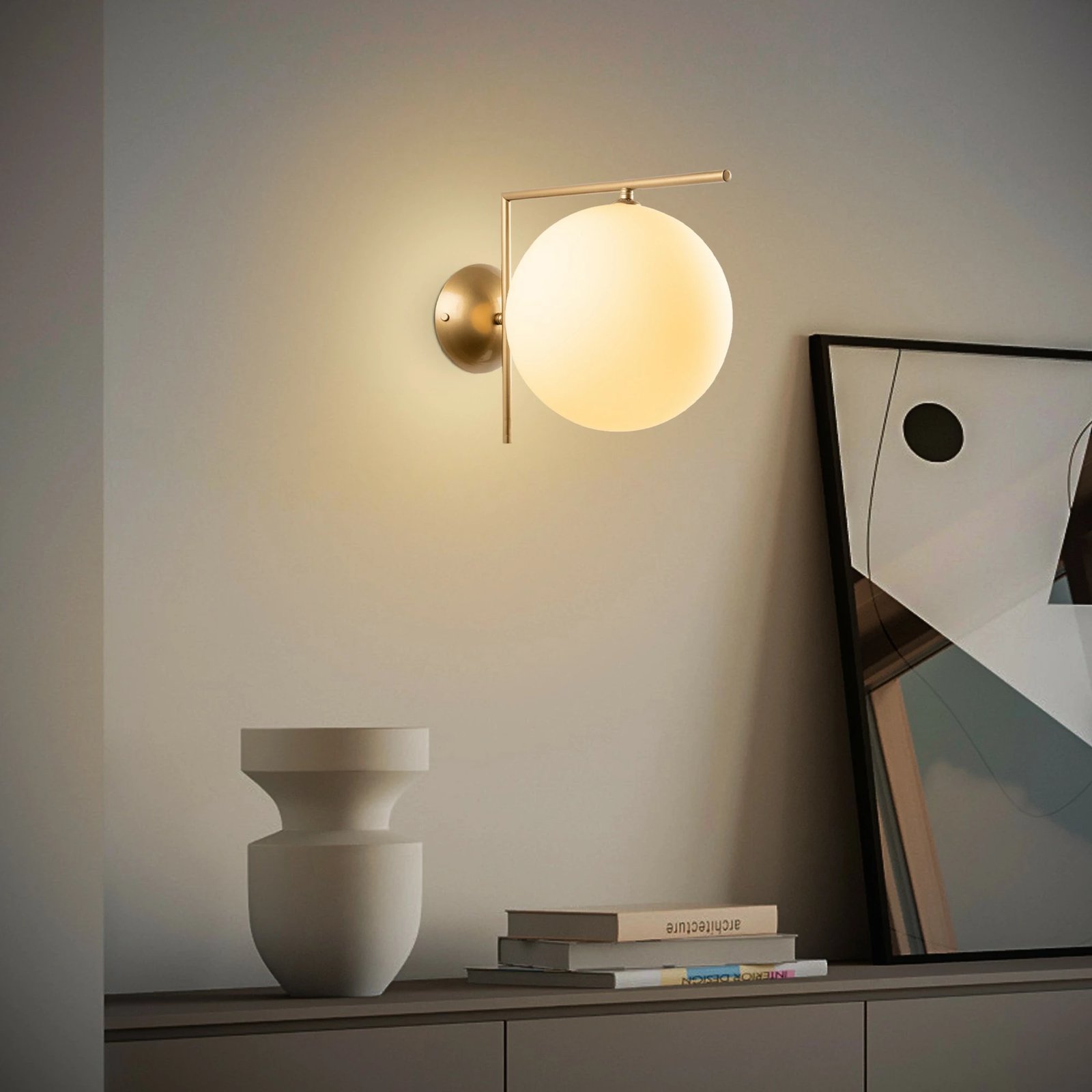 Llambë muri Opviq, ngjyrë ari, Luminar - 14156