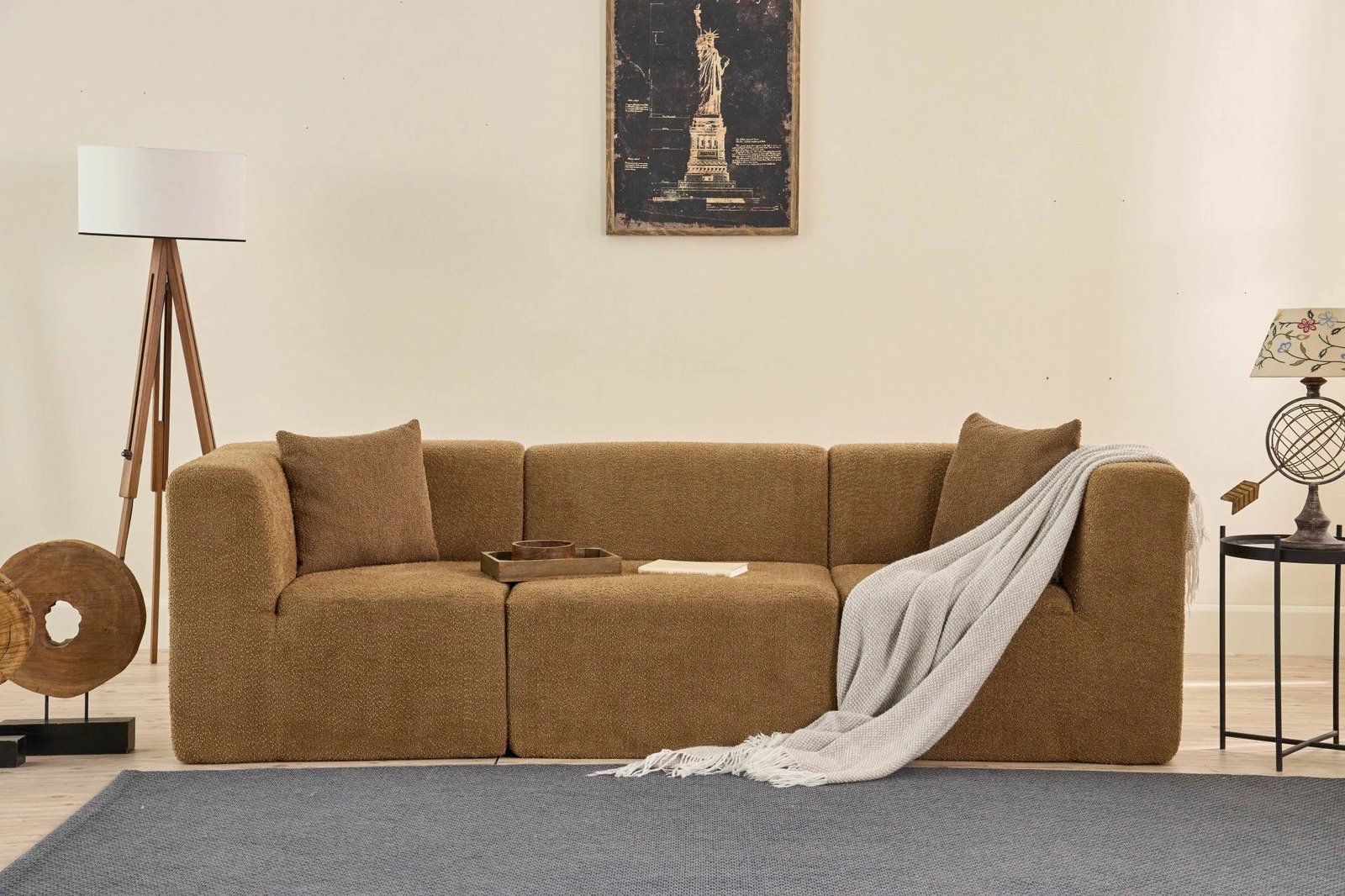 Divan treshe Raks, kafe, Atelier del Sofa