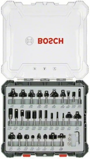 Set prerësash për frezë BOSCH 2607017474, 30 copë, dorezë 6mm