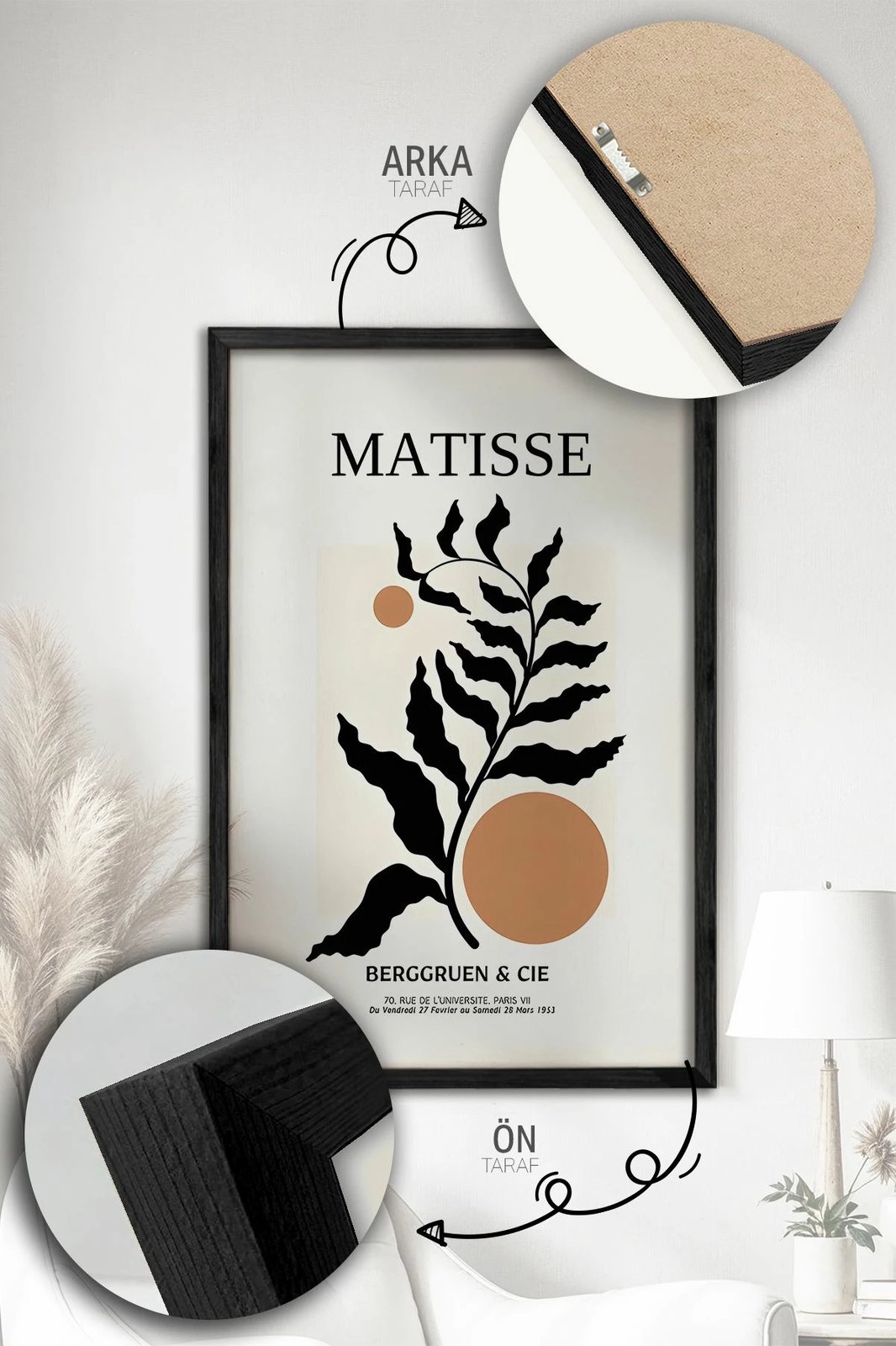 Set pikturash dekorative me kornizë, 3 copë, Wallity, Artvmodel25-Sıyah