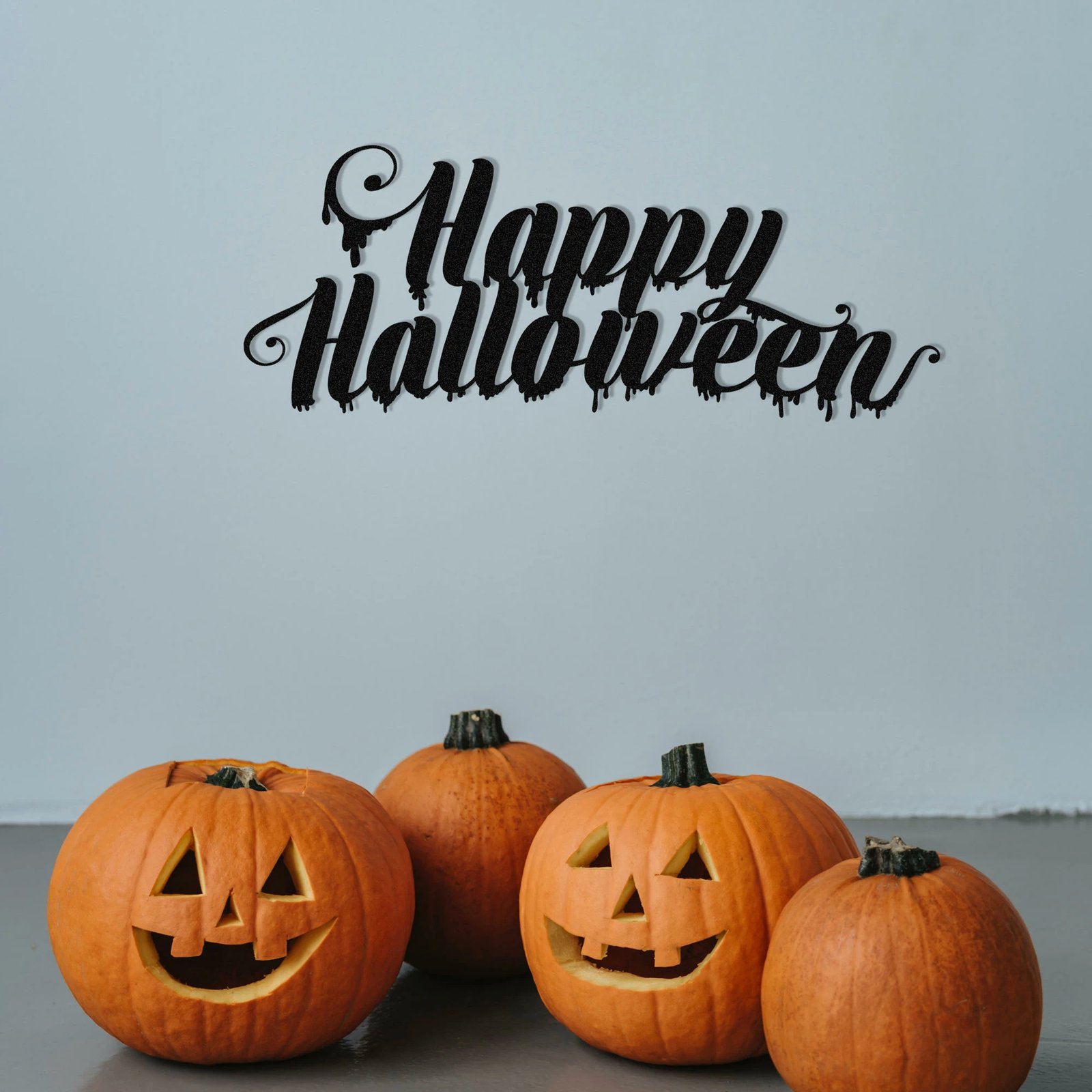 Aksesor dekorativ metalik për mur, Wallity, Halloween 10, i zi, 70x47cm