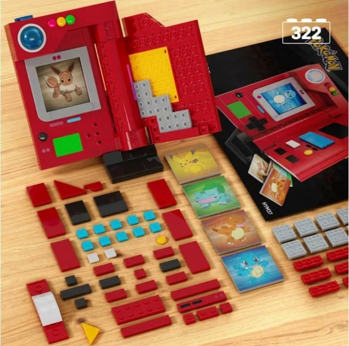 Set ndërtimi Mega Bloks Pokémon Pokedex Kanto, 322 pjesë, i kuq