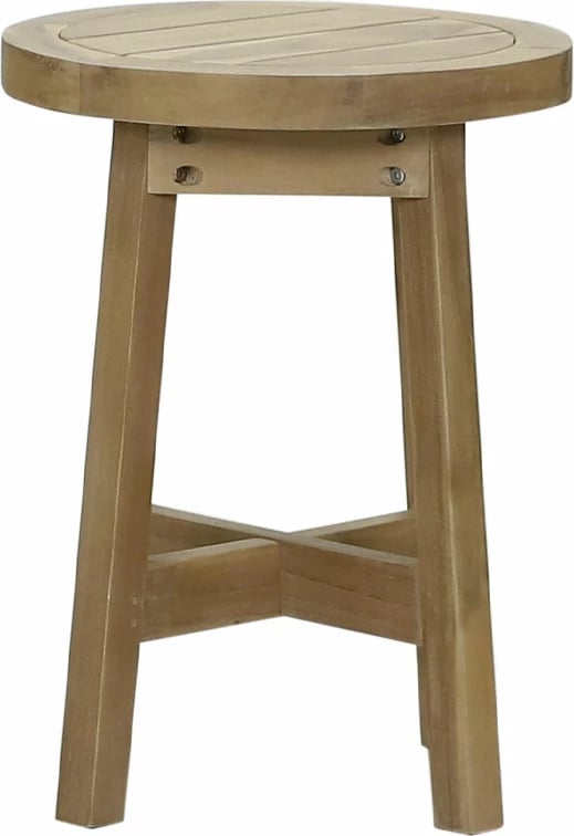 Tavolinë anësore Anasa, druri akacie natyrale, 40x40x48