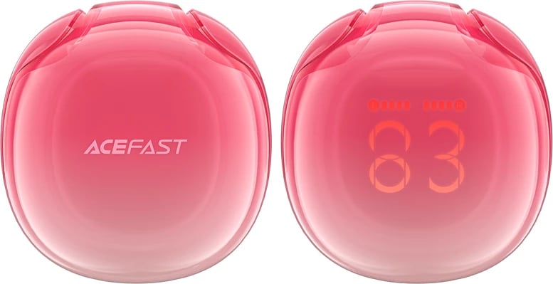 Kufje Acefast T9, wireless, Bluetooth 5.3, me ekran LED, të kuqe