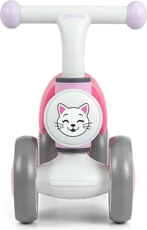 biçikletë pa pedale, Milly Mally, York, 4 rrota EVA 16 cm, dritë LED dhe tinguj, 12–36 muaj, rozë