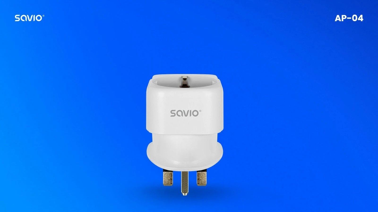 Adapter udhëtimi Savio AP-04, prizë EU në plug UK, i bardhë