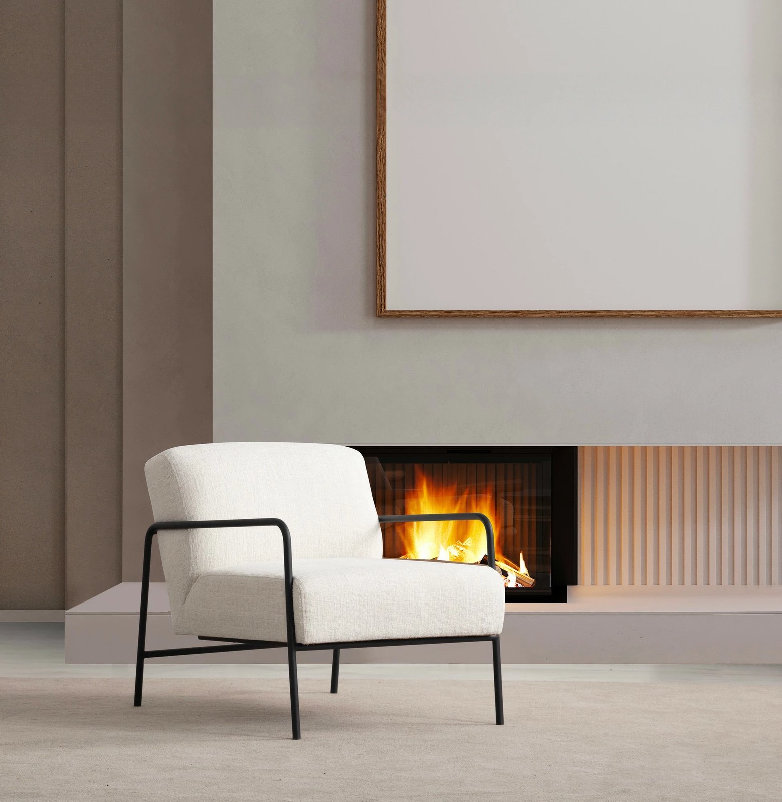 Karrige krahu Atelier del Sofa, Eti Bergere, e bardhë