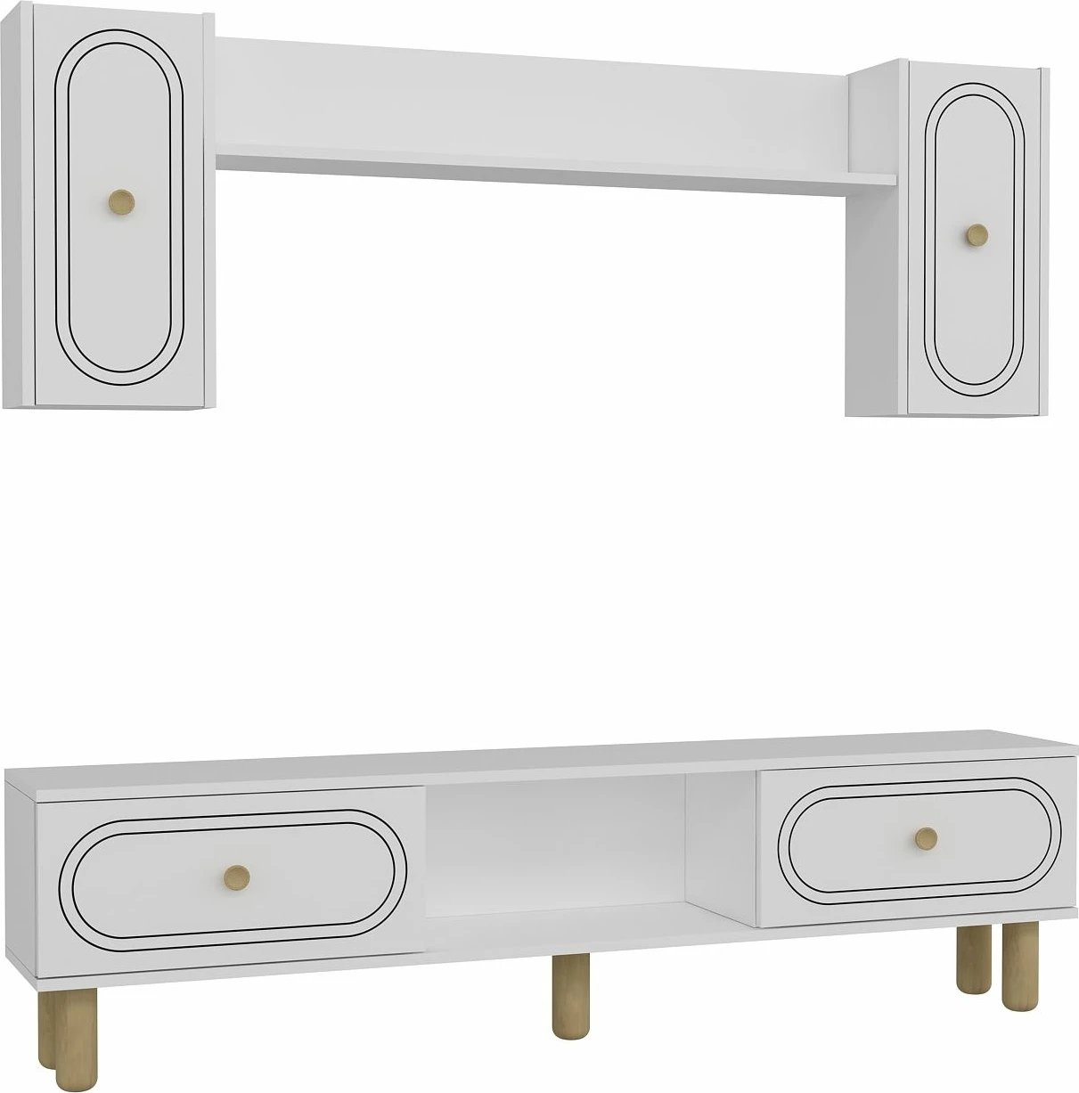 Njësi TV Skye Decor, ngjyrë e bardhë, Polen Bohem