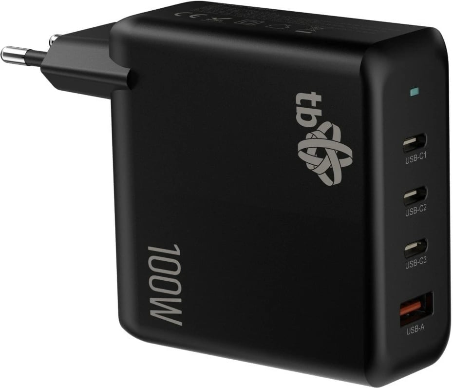 Karikues rrjeti TB AZTBXULUSB100WB, 3x USB Type-C + 1x USB-A, GaN, 100W, Zi