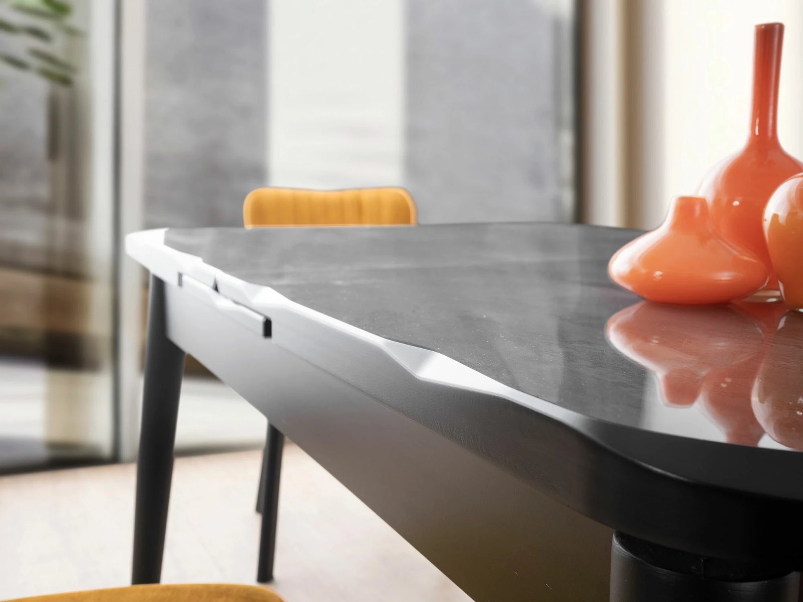 Tavolinë ngrënie me zgjatje, ngjyrë e zezë, Skye Decor, Crea - 2941