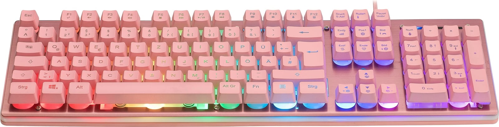 Tastaturë gaming Deltaco Gaming USB, RGB, pink