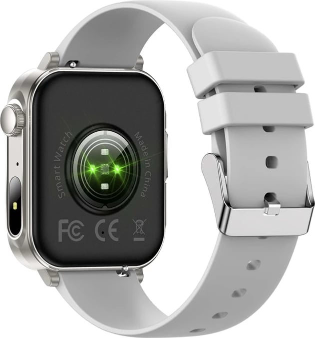 Smartwatch, Colmi P80, 1.83" HD 60 Hz, thirrje me Bluetooth, 100+ moda sportive, matje HR/SpO2, IP67, USB-C, argjendtë