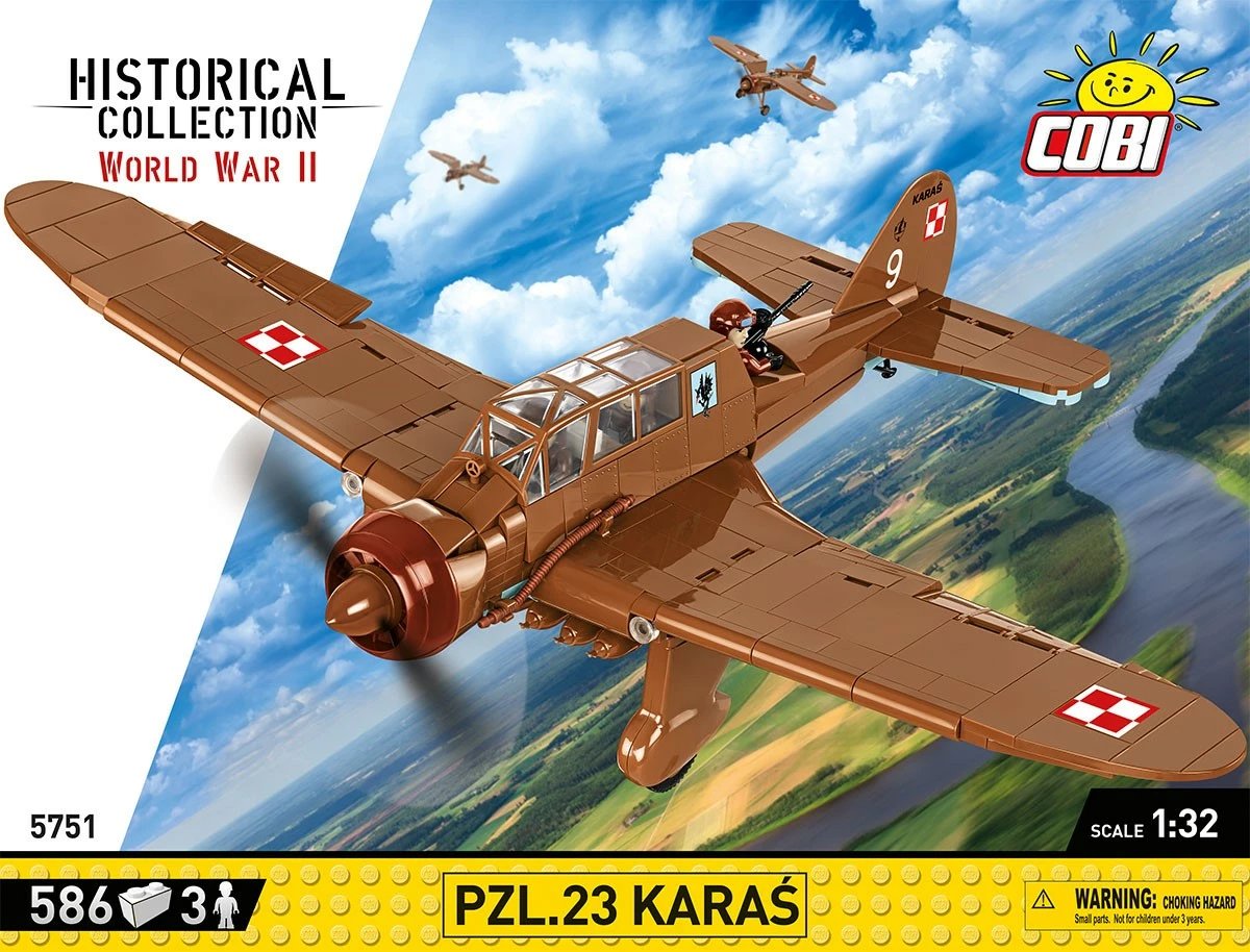 Set blloqesh Cobi PZL.23 Karaś, Historical Collection, 586 pjesë, 3 figura