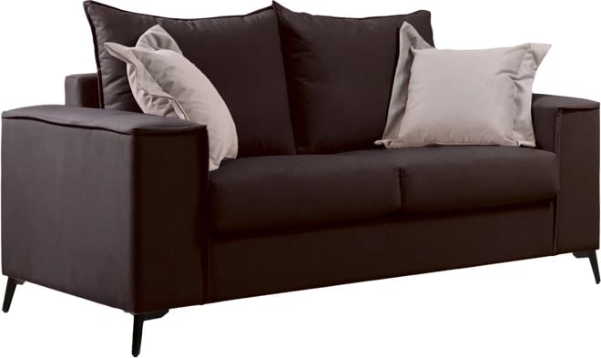 Set divanësh Verona 2 copë, ngjyrë gri e errët me jastëkë ngjyrë bezhë