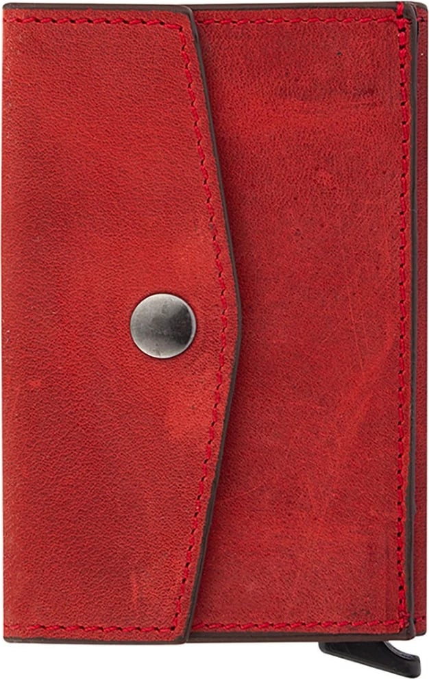 Portofol për burra, lëkurë origjinale, ngjyrë e kuqe, Zoozie Bags