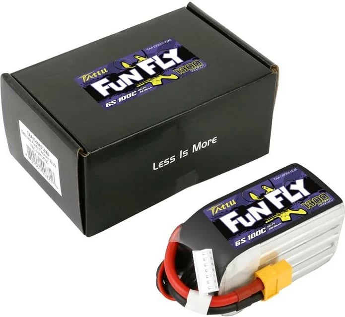 Bateri Tattu Funfly 1300mAh 22,2V 100C 6S1P XT60
