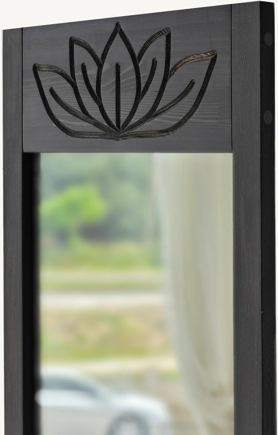 Pasqyrë Cheval Skye Decor, ngjyrë antracit, lotus