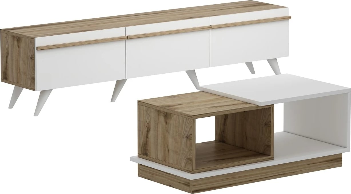 Set mobiljesh për dhomë dite Hanah Home, Valentina, e bardhë dhe safir