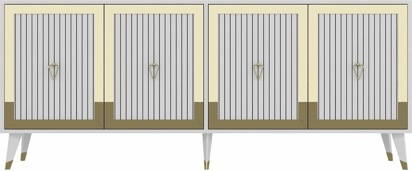 Konsolë dekorative, e bardhë dhe ari, Skye Decor, 180x78.6x35cm