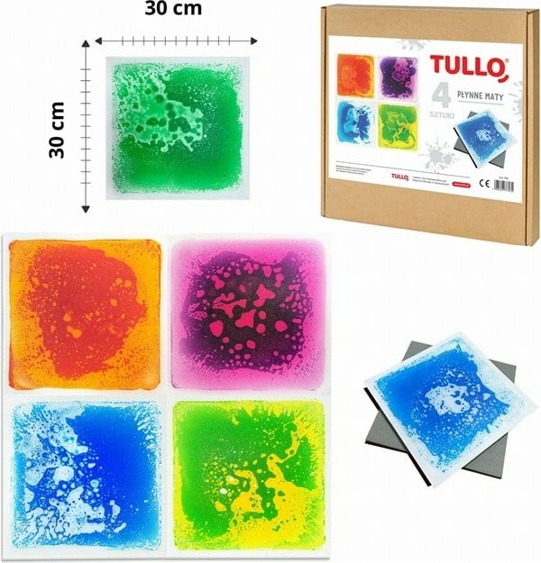 Pllaka senzoriale Tullo, set 4 copë, shumëngjyrëshe
