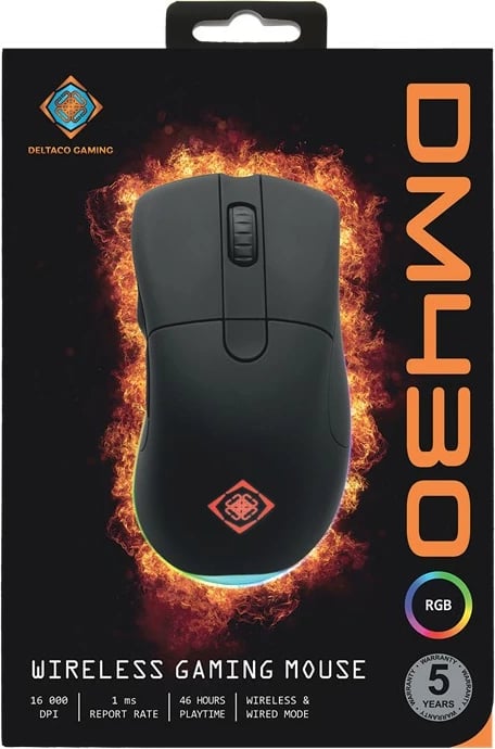Maus wireless Deltaco Gaming DM430, RGB, i zi