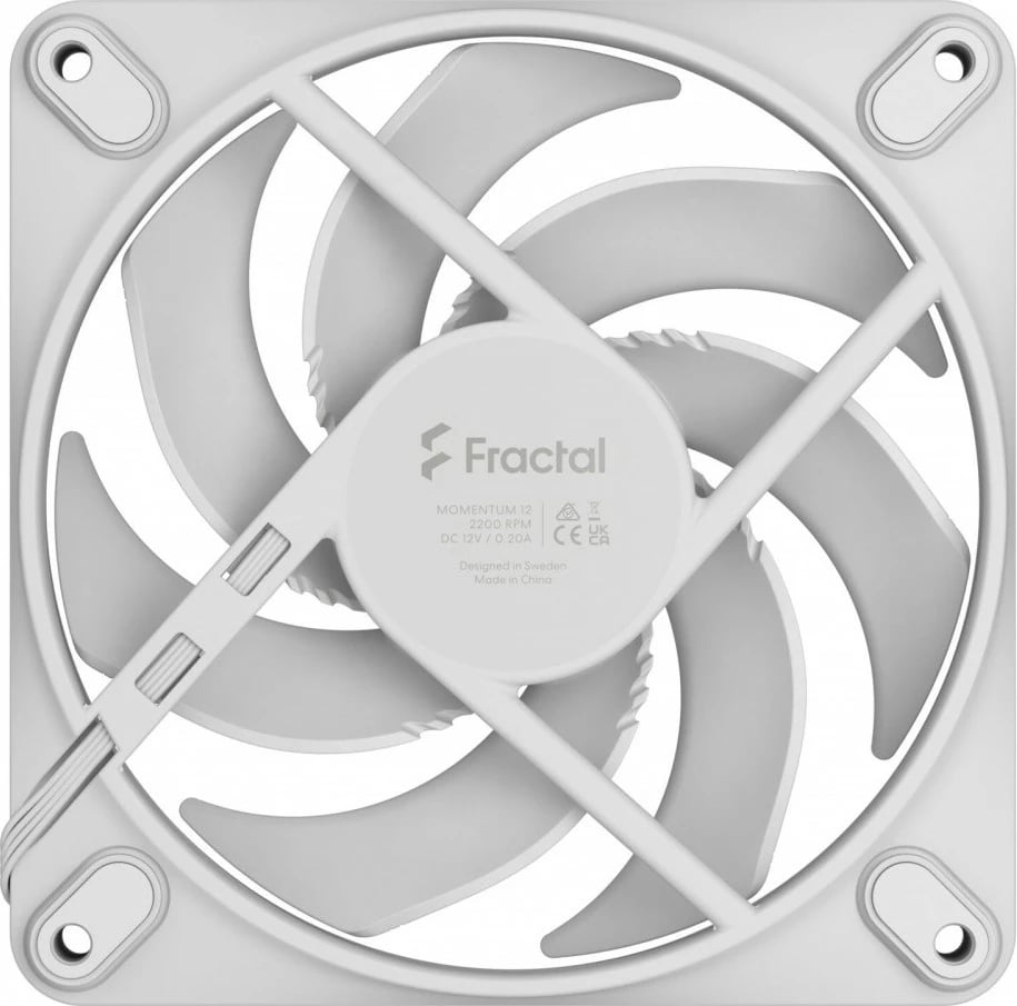 Ventilator kasë Fractal Design Momentum 12, 120mm, i bardhë