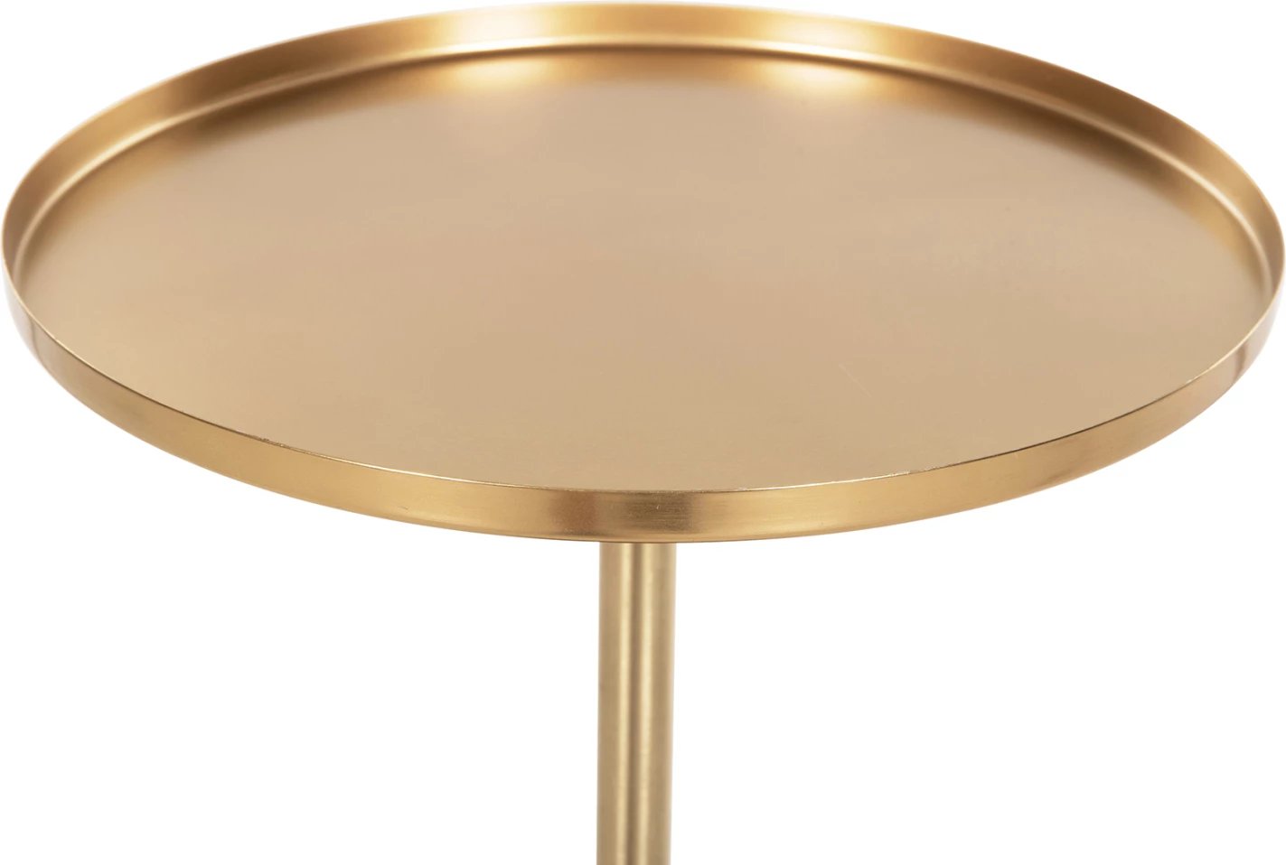 Tavolinë anësore rrethore KAPPUR FH9726 dru mango ngjyrë arre-metal në ar Φ38x62Hcm