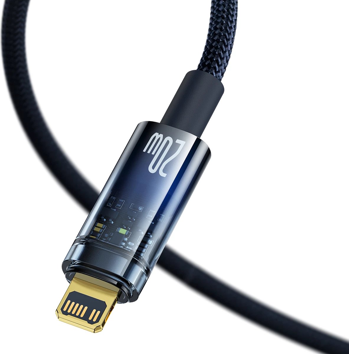 Kabllo Baseus Explorer USB-C në Lightning, 1m, 20W, Kaltër Kabllo Baseus Explorer USB-C në Lightning, 1m, 20W, Kaltër