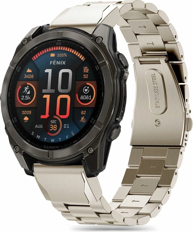Byzylyk çeliku Tech-Protect për Garmin Fenix 5X/5X Plus/6X/6X Pro/7X/8, 51mm, Titanium