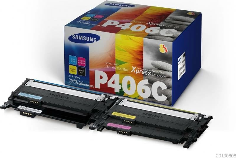 Toner set, Samsung CLT-P406C (SU375A), 4 copë, rendiment 1.100–1.700 faqe, origjinal, shumëngjyrësh (CMYK)