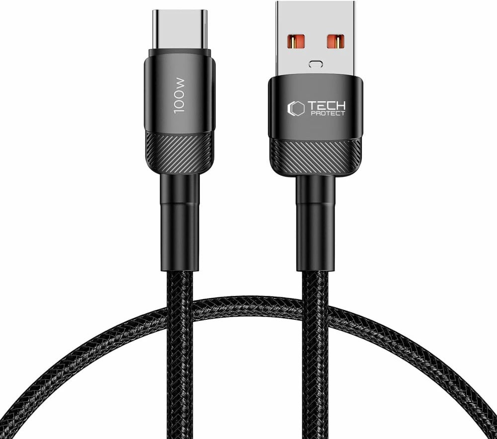 Kabllo Tech-Protect UltraBoost Evo USB-C / USB-A, 2m, 100W, e zezë