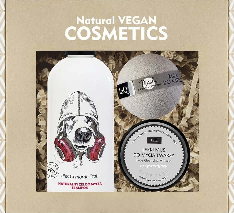 Set kozmetike natyrale LaQ Get Yourself Together Dog, 300ml shampon & gel, 40g shkumë fytyre, 120g bombë për banjë