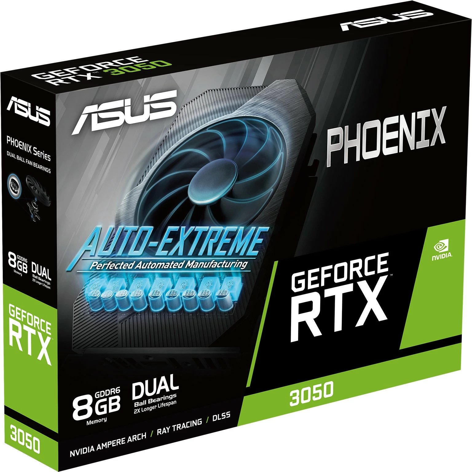 Kartelë grafike ASUS Phoenix PH-RTX3050-8G-V2, GeForce RTX 3050, 8GB GDDR6, PCI Express 4.0, e zezë
